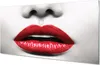 Glasbilder 100x50 Wandkunst Rote Lippen Nase Frau Produktbild-Vorschau 1