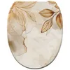 A toilet seat with a botanical leaf design. Produktbild-Vorschau