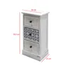 A white wooden nightstand with three drawers, one of which has a decorative tile pattern. Anteprima dell’immagine prodotto