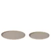 Dekoratives Tablett rund 30-35cm Metall matt 2er Set - Produktbild-Vorschau 1