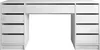 A white desk with drawers on either side and a large drawer in the center. Produktbild-Vorschau