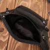 Herren Leder klassische Hüfte Nierenbeutel schwarz Vintage Produktbild-Vorschau 4
