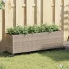 vidaXL květináč s kolečky 3 květináče šedý 107x32x38 cm Náhled obrázku produktu 2