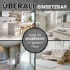 A collage of four images showing different rooms in a house (kitchen, bathroom, staircase, living room) with a circular overlay in the center containing text. Produktbild-Vorschau