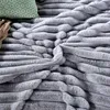 Pościel pluszowa szara w paski 135x200 poszwa na kołdrę z Podgląd zdjęcia produktu 2