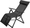 A black reclining garden chair with a headrest is shown against a white background. Produktbild-Vorschau