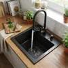 Granitan - Granitspüle - Küchenspüle - 44x42 cm - Schwarz - Produktbild-Vorschau 3
