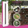 A product packaging shot for anti-climb spikes, featuring a product shot, and inset images of a person, a cat, and a bird, set against a brick wall and greenery. Produktbild-Vorschau