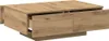 A wooden coffee table with two drawers, one of which is partially open. Voir les images du produit