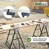 Construction site with sawhorses and lumber. Produktbild-Vorschau