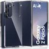 A clear protective case for a Samsung Galaxy Z Fold 6 5G phone, shown from the back and front. Produktbild-Vorschau