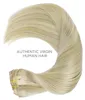 Clip in Extensions Echthaar 60cm 120g 7tlg Aschblond Produktbild-Vorschau 5