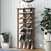 COSTWAY 8 stufiges Schuhregal schmal, Schuhschrank aus Holz Produktbild-Vorschau 3