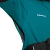 Türkisfarbene Hardshelljacke mit Reißverschluss unter dem Arm und weißem Mammut-Logo auf der Brust Voir les images du produit