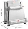 A stainless steel dough roller machine with dimensions indicated. Podgląd zdjęcia produktu