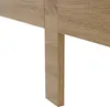 A close-up view of the wooden frame of a bed, showing the joint between a vertical leg and a horizontal support beam. Produktbild-Vorschau