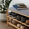 Schuhregal aus Bambus mit Sitzbank und 2 Ebenen Schuhbank Produktbild-Vorschau 8