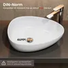 A white oval basin sink with a gold drain and a chrome faucet is shown on a countertop. Anteprima dell’immagine prodotto