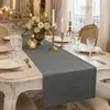 ProximaX tafelkleed, grijs, 30x120 cm, linnenlook, Productafbeelding-voorbeeld 2