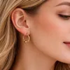 Creolen Ohrringe Damen Gold Edelstahl Hoop Ohrringe Kugel Produktbild-Vorschau 6