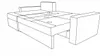 A line drawing of a sofa with dimensions indicated. Podgląd zdjęcia produktu