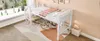 Sweiko 90 x 200 Halbhohes Hochbett mit Stauraumtreppe, Weiß Produktbild-Vorschau 7