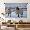 MuchoWow® Wandteppich Wandbehang Schaf - Schnee - Berg Produktbild-Vorschau 6