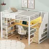 MODFU Metallbett 140x200 Hochbett mit Ablagefächern und Produktbild-Vorschau 3