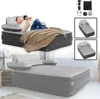A collage of images showing an inflatable bed with people on it, its accessories, and a close-up of the bed. Náhled obrázku produktu