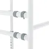 A close-up shot of a white metal frame with gray plastic clamps, likely part of a mobility aid or assistive device. Podgląd zdjęcia produktu