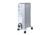 A white electric oil heater with 7 fins and wheels is shown against a white background. Podgląd zdjęcia produktu