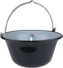 A black cauldron with a silver handle and a small Hungarian flag emblem inside. Anteprima dell’immagine prodotto