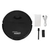 A black robot vacuum cleaner and its accessories are laid out on a white background. Náhled obrázku produktu