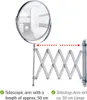 WENKO Cosmétiques Miroir de maquillage télescopique mural Voir les images du produit 3