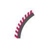 A curved track piece with red and white striped markings on the outer edge and a gray track surface. Produktbild-Vorschau