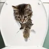 GKA WC Deckel Aufkleber süße Katze grau Toilettendeckel Produktbild-Vorschau 1