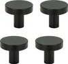 Schwarze runde Möbelknöpfe aus Aluminium – 4er-Set, Produktbild-Vorschau 1