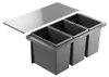 Poubelle Hailo 10000228 Triple XL 900 28/28/28 litres gris Voir les images du produit 1