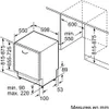 A technical drawing showing the dimensions of a dishwasher. Produktbild-Vorschau