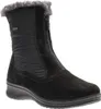 A black winter boot with a zipper and fur trim. Náhľad obrázku produktu