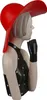 GILDE Dekofigur Figur Lady mit rotem Hut H. 27 cm,37194 Produktbild-Vorschau 3