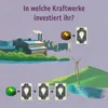 An illustration depicting a game's mechanics, showing different power sources and their equivalent values. Produktbild-Vorschau
