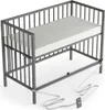 Beistellbett 60x120 cm mit Matratze & Umbauseite - grau - Produktbild-Vorschau 1