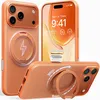 A collage of an orange iPhone case with a built-in ring stand and MagSafe compatibility. Anteprima dell’immagine prodotto