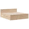 Massivholzbett ohne Matratze mit Kopfteil 200x200 cm Produktbild-Vorschau 3