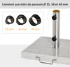 Outsunny Pied de parasol carršŠ 25 kg, support parasol en Voir les images du produit 6