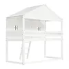 Hausbett, mit Treppe, mit Fallschutz und Gitter, Zwei graue Produktbild-Vorschau 14