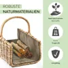 Kobolo Holztrage Holzkorb für Kaminholz eckig - Rattan grau Produktbild-Vorschau 3