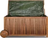 CASARIA® Baule da Giardino 120cm Legno di Acacia 2 Ruote Anteprima dell’immagine prodotto 9