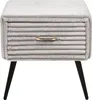BELIANI Nachttisch Hellgrau Cord 38x46x49 cm mit Produktbild-Vorschau 8